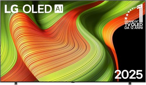 LG OLED AI B5 TV 83 pollici, Smart TV 4K, Processore α8 Gen2, webOS con AI, Dolby Vision e Atmos, Gaming con VRR, GSYNC e FreeSync 4K@120Hz, 4 HDMI 2.1, Alexa, OLED83B56LA 2025