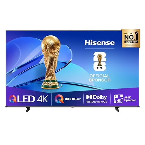 Hisense TV 43" QLED 4K 2025 43E78Q, Smart TV VIDAA U8, Dolby Vision, HDR 10+, Game Mode Plus, Dolby Atmos, Alexa Built-in, VIDAA Voice, Tuner DVB-T2/S2 HEVC 10, lativù 4K, 43'', 2025 QLED 60Hz