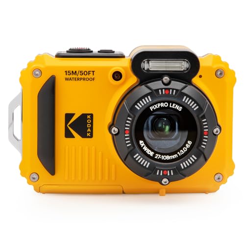 KODAK Pixpro WPZ2 - Fotocamera Digitale Compatta 16M Pixel, Impermeabile fino a 15m, Antiurto, Video 720p, Schermo LCD 2,7 - Batteria Li-ion, Giallo