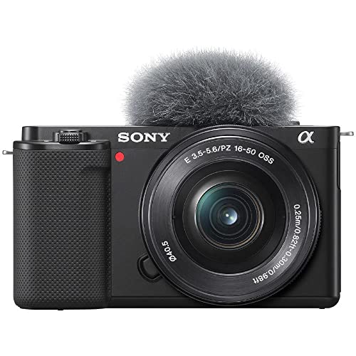 Sony ZV-E10 Fotocamera per vlogging con obiettivo 16-50 mm (APS-C) – Video 4K, display orientabile, autofocus in tempo reale, leggera e ideale per vlogger e principianti