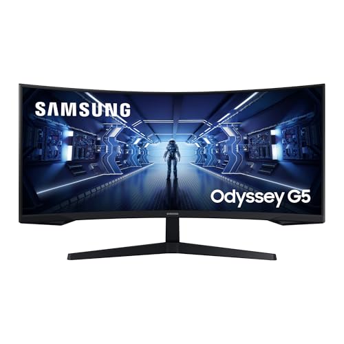 Samsung Monitor Gaming Odyssey G5 (C34G55), Curvo (1000R), 34", 3440x1440 (Ultra WQHD), 21:9, HDR10, VA, 165 Hz, 1 ms, FreeSync Premium, HDMI, Display Port, PBP, Flicker Free