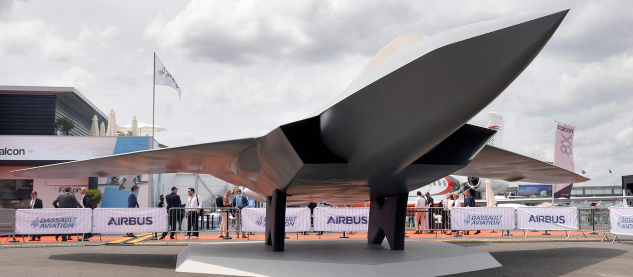 Ein Modell des Future Combat Air System (FCAS)
