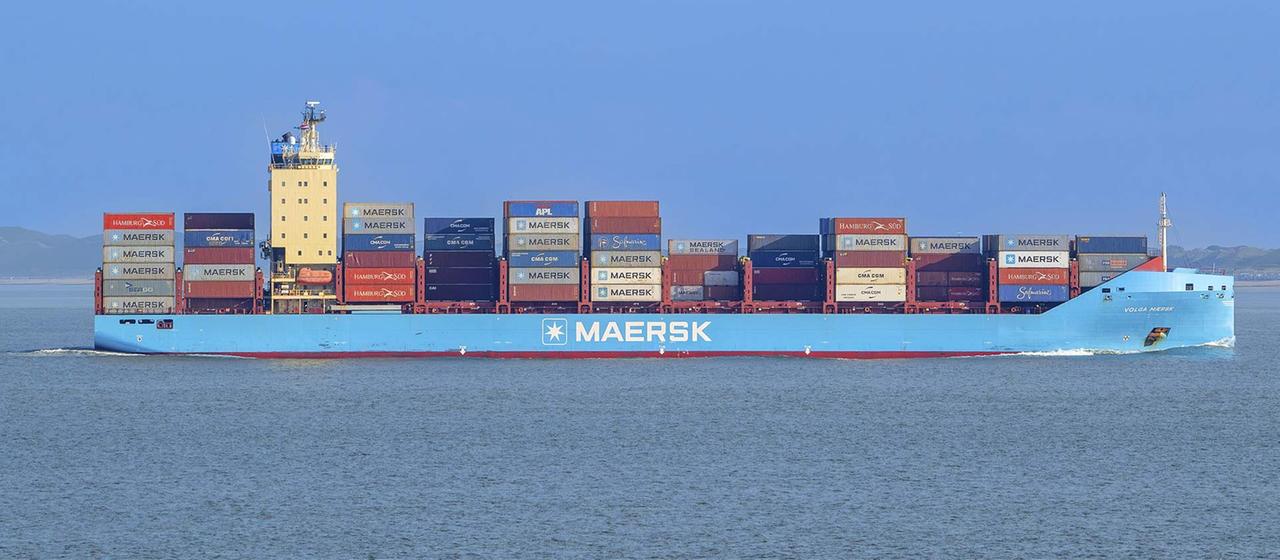 Ein Containerschiff der Reederei Maersk.